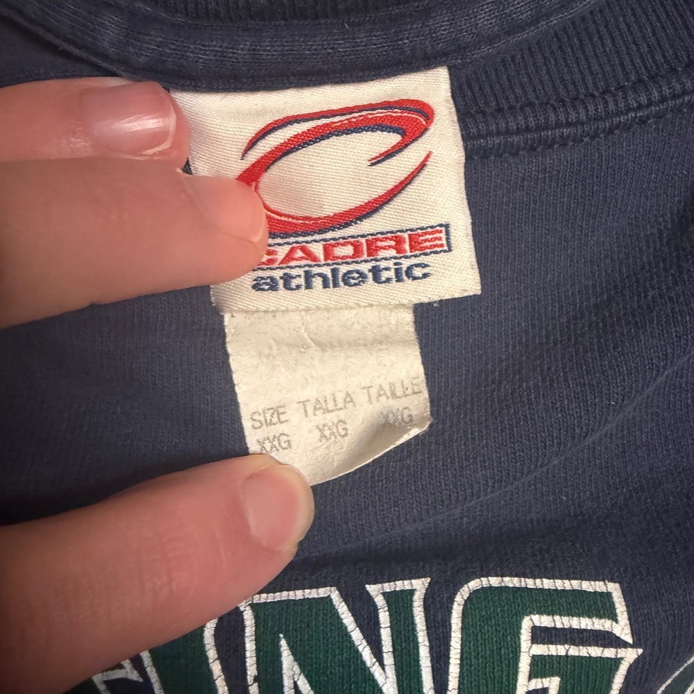 Vintage Cadre Athletic Notre Dame Fighting Irish Navy Long Sleeve Shirt XXL - Picture 4 of 6